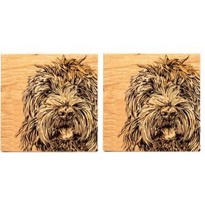 The Just Slate Company Set of 2 Cockapoo Oak Coasters The Just Slate Company Set of 2 Cockapoo Oak Coasters