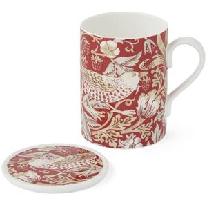 Morris & Co Strawberry Thief Indian Red Mug & Coaster Set Morris & Co Strawberry Thief Indian Red Mug & Coaster Set