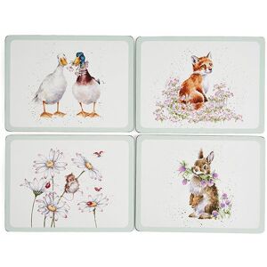 Wrendale Designs Set of 4 'Wildflower' Animal Placemats Wrendale Designs Set of 4 'Wildflower' Animal Placemats