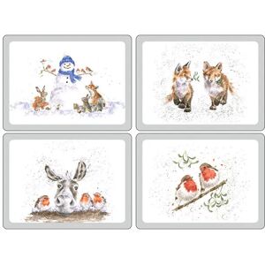 Wrendale Designs Set of 4 Christmas Animal Large Placemats - Placemat Wrendale Designs Set of 4 Christmas Animal Large Placemats - Placemat