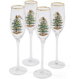 Spode Christmas Tree Set Of 4 Champagne Flutes Spode Christmas Tree Set Of 4 Champagne Flutes