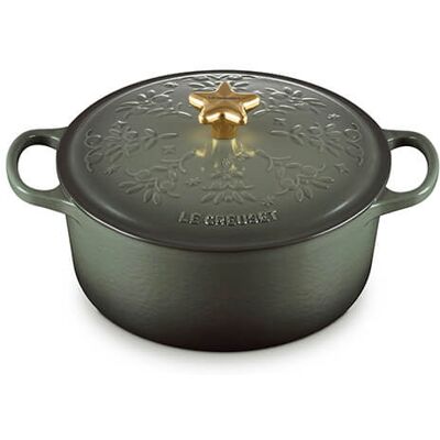 Le Creuset Signature Noel Thyme Cast Iron 24cm Round Casserole Le Creuset Signature Noel Thyme Cast Iron 24cm Round Casserole