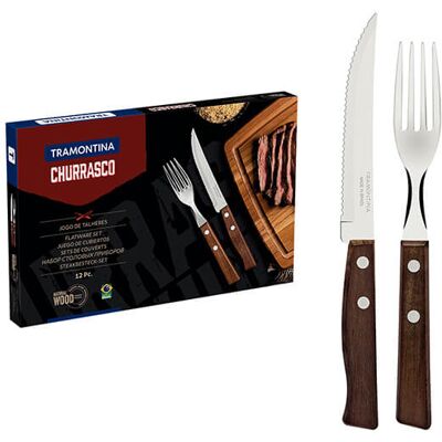 Tramontina 12 Piece Steak Knife & Fork Cutlery Set Tramontina 12 Piece Steak Knife & Fork Cutlery Set