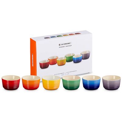 Le Creuset Rainbow Set of 6 Mini Ramekins Le Creuset Rainbow Set of 6 Mini Ramekins