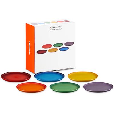 Le Creuset Rainbow Coupe Collection Set of 6 Dinner Plates Le Creuset Rainbow Coupe Collection Set of 6 Dinner Plates