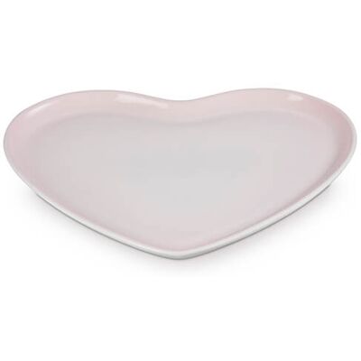 Le Creuset 32cm Heart Stoneware Serving Platter - Shell Pink Le Creuset 32cm Heart Stoneware Serving Platter - Shell Pink