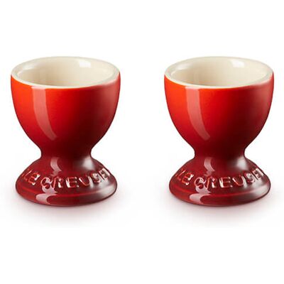 Le Creuset Cerise Stoneware Set of 2 Egg Cups Le Creuset Cerise Stoneware Set of 2 Egg Cups