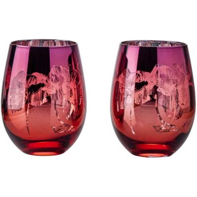 Artland Set of 2 Bloom Stemless Tumblers Artland Set of 2 Bloom Stemless Tumblers