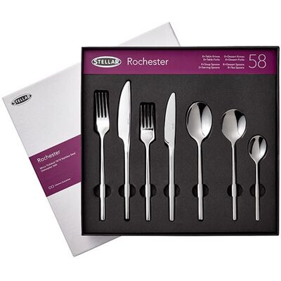 Stellar Rochester Polished 58 Piece Cutlery Box Set Stellar Rochester Polished 58 Piece Cutlery Box Set