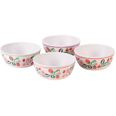 Cath Kidston Raspberry Set of 4 Melamine Cereal Bowls Cath Kidston Raspberry Set of 4 Melamine Cereal Bowls
