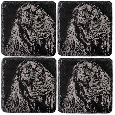 The Just Slate Company - Cocker Spaniel Slate Coaster Set - Slate - Engraved - Coaster Set The Just Slate Company - Cocker Spaniel Slate Coaster Set - Slate - Engraved - Coaster Set