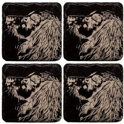 Selbrae House Just Slate Company Set of 4 Spaniel Slate Coasters Selbrae House Just Slate Company Set of 4 Spaniel Slate Coasters