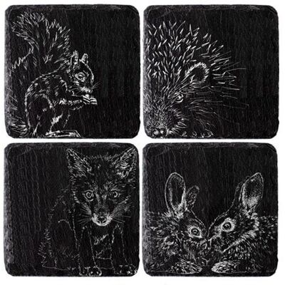Just Slate Company - Woodland Friends Slate Coasters - Coasters Just Slate Company - Woodland Friends Slate Coasters - Coasters