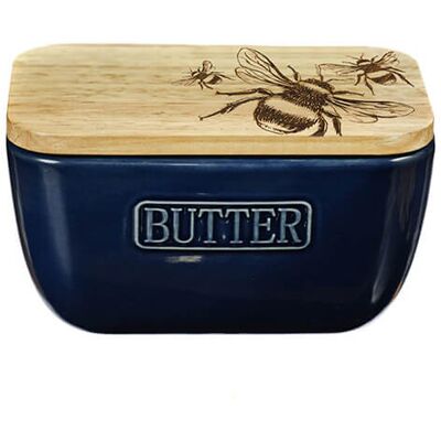 Selbrae House Just Slate Company Bee Blue Butter Dish Selbrae House Just Slate Company Bee Blue Butter Dish