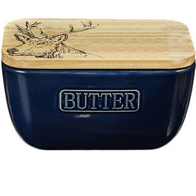 Selbrae House Just Slate Company Stag Blue Butter Dish Selbrae House Just Slate Company Stag Blue Butter Dish