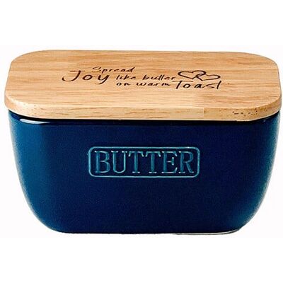 Selbrae House Just Slate Company Spread Joy Blue Butter Dish Selbrae House Just Slate Company Spread Joy Blue Butter Dish