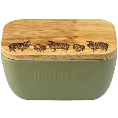 Selbrae House Just Slate Company Sheep Sage Green Butter Dish Selbrae House Just Slate Company Sheep Sage Green Butter Dish