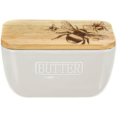 Selbrae House Just Slate Company Bee White Butter Dish Selbrae House Just Slate Company Bee White Butter Dish