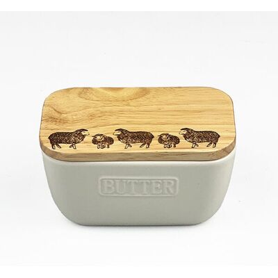 Selbrae House Just Slate Company Sheep White Butter Dish Selbrae House Just Slate Company Sheep White Butter Dish