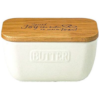 Selbrae House Just Slate Company Spread Joy White Butter Dish Selbrae House Just Slate Company Spread Joy White Butter Dish