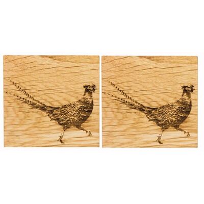 Just Slate Company Set of 2 Pheasant Oak Coasters - Coasters Just Slate Company Set of 2 Pheasant Oak Coasters - Coasters