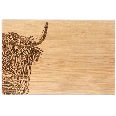 Selbrae House Highland Cow Oak Serving Board - 30cm - Scottish Made Selbrae House Highland Cow Oak Serving Board - 30cm - Scottish Made