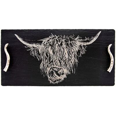 Just Slate Company - Large Highland Cow Slate - Slate - Tray Just Slate Company - Large Highland Cow Slate - Slate - Tray