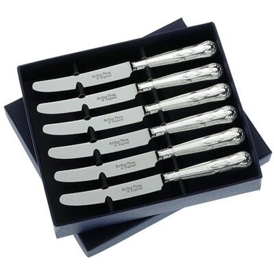 Arthur Price of England Sovereign Silver Set Of 6 Tea Knives Kings Arthur Price of England Sovereign Silver Set Of 6 Tea Knives Kings