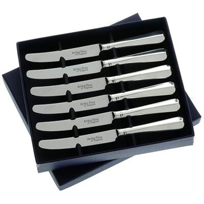 Arthur Price of England Sovereign Silver Set Of 6 Tea Knives Rattail Arthur Price of England Sovereign Silver Set Of 6 Tea Knives Rattail