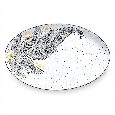 Sara Miller London Sara Miller Artisanne Noir Paisley Large Oval Serving Platter Sara Miller London Sara Miller Artisanne Noir Paisley Large Oval Serving Platter