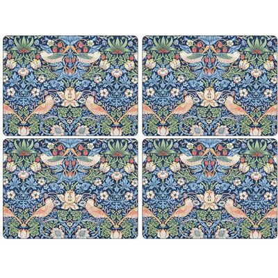 Morris & Co Blue Strawberry Thief Placemats Set of 4 Morris & Co Blue Strawberry Thief Placemats Set of 4