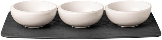 Villeroy & Boch New Moon Set of 3 Dip Bowls with Plate