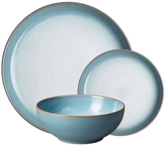 Denby Azure Haze 12 Piece Coupe Tableware Set