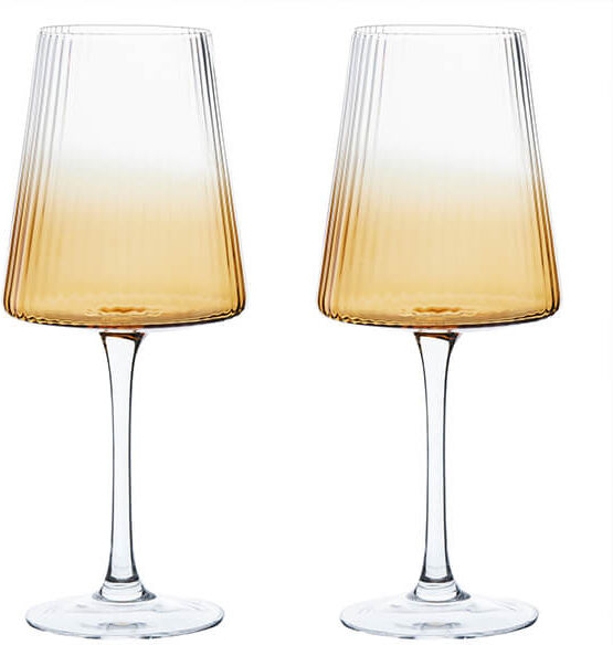 Anton Studios Anton Studio Designs Empire Set of 2 Wine Glasses Amber