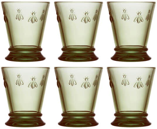 La Rochere Bee Tumbler Olive Green 270ml Set of 6
