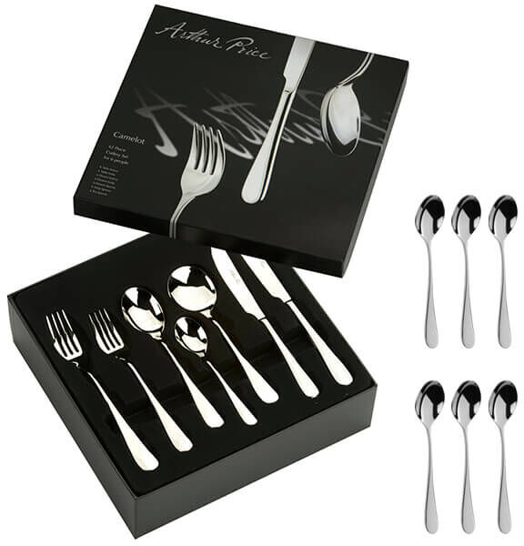 Arthur Price Signature Camelot 42 Piece Cutlery Box Set plus FREE Set of 6 Tea Spoons