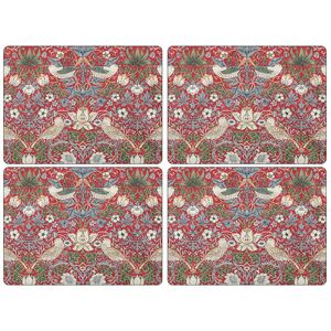 Morris & Co Strawberry Thief Red Placemats Set of 4