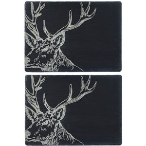 The Just Slate Company Set of 2 Stag Slate Placemats