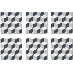Denby Grey Geometric Square Set Of 6 Placemats Denby Grey Geometric Square Set Of 6 Placemats