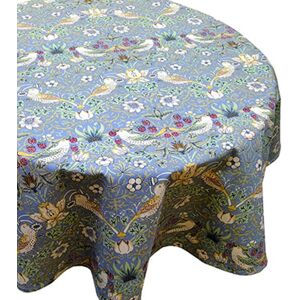 Le Chateau Textiles William Morris Blue Strawberry Thief Fabric Circle Tablecloth - Tablecloth Le Chateau Textiles William Morris Blue Strawberry Thief Fabric Circle Tablecloth - Tablecloth
