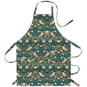 William Morris Strawberry Thief Dark Green Cotton Apron William Morris Strawberry Thief Dark Green Cotton Apron