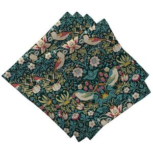 William Morris Strawberry Thief Dark Green Pack Of 4 Napkins William Morris Strawberry Thief Dark Green Pack Of 4 Napkins