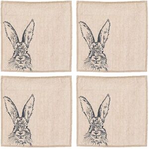 The Just Slate Company Set of 4 Hare Linen Napkins The Just Slate Company Set of 4 Hare Linen Napkins