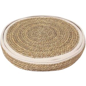 Leaf & Loom Set of 6 Cream Border Seagrass Placemats in Basket Leaf & Loom Set of 6 Cream Border Seagrass Placemats in Basket