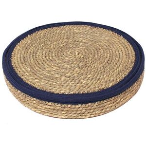 Leaf & Loom Set of 6 Navy Border Seagrass Placemats in Basket Leaf & Loom Set of 6 Navy Border Seagrass Placemats in Basket