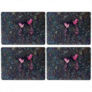 Sara Miller London Sara Miller India Collection Set of 4 Large Placemats Hummingbird Paradise Midnight Blue Sara Miller London Sara Miller India Collection Set of 4 Large Placemats Hummingbird Paradise Midnight Blue