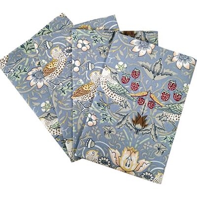Le Chateau Textiles William Morris Set of 4 Strawberry Blue Napkins - Napkins Le Chateau Textiles William Morris Set of 4 Strawberry Blue Napkins - Napkins