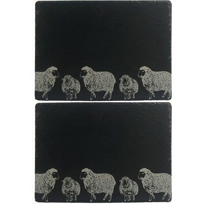Selbrae House Just Slate Company Set of 2 Sheep Slate Place Mats Selbrae House Just Slate Company Set of 2 Sheep Slate Place Mats