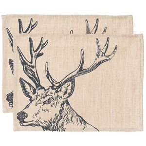 The Just Slate Company Set of 2 Stag Linen Placemats