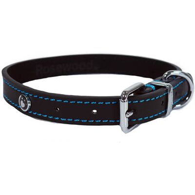 Rosewood Dog Collar - Luxurious Leather - Black - 22-26" Rosewood Dog Collar - Luxurious Leather - Black - 22-26"